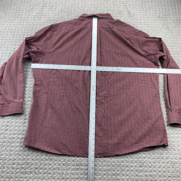Eddie Bauer Shirt Men XXL Red Plaid Button Up Wrinkle Resistant Classic Fit Polo - Picture 8 of 10